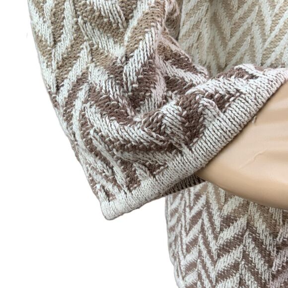 JM Collection Gray Brown Chevron Button Open Front Cardigan Sz 2X Work Academia - Picture 5 of 12